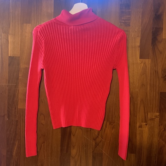 Express TurtleNeck Sweater Black Women's Size M Tight Knit Roll Neck Juniors - Picture 2 of 3